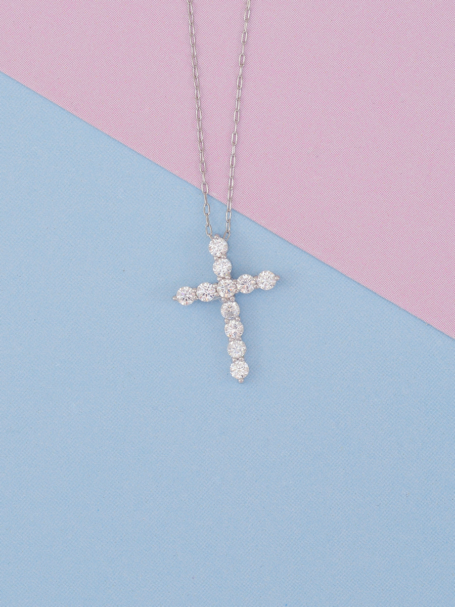 CROSS PENDANT WITH SILVER CHAIN