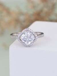 1.5 Carat American Diamond Flower Halo Ring For Women