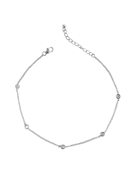 SOLITIARE ANKLET FOR WOMEN IN PURE 925 SILVER-1