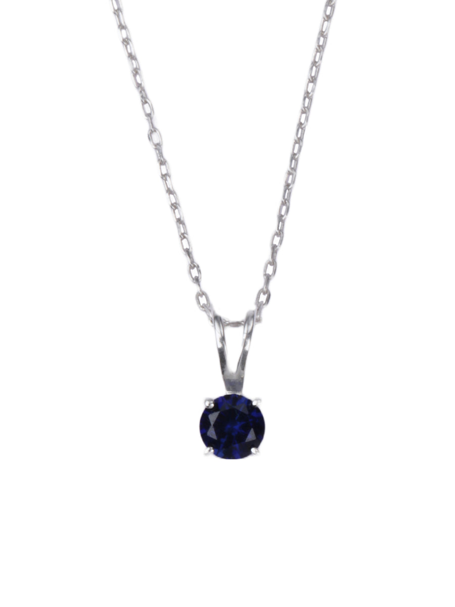 1 Carat Blue Sapphire Pendant Necklace For Women In Pure Silver-2