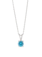 1 CARAT BLUE TOPAZ PENDANT NECKLACE IN 925 STERLING SILVER FOR WOMEN-3
