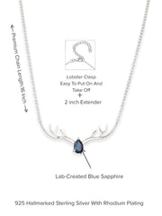 ORNATE JEWELS BLUE SAPPHIRE DEER NECKLACE FOR WOMEN