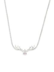 Ornate Jewels American Diamond Deer Silver Necklace For Women-3
