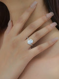 2.44 CARAT AMERICAN DIAMOND AND PURE 925 STERLING SILVER TEAR DROP RING FOR WOMEN