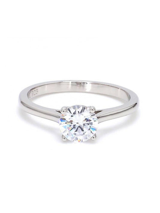 0.75 CARAT LOVE THY WOMAN SOLITAIRE 925 SILVER RING
