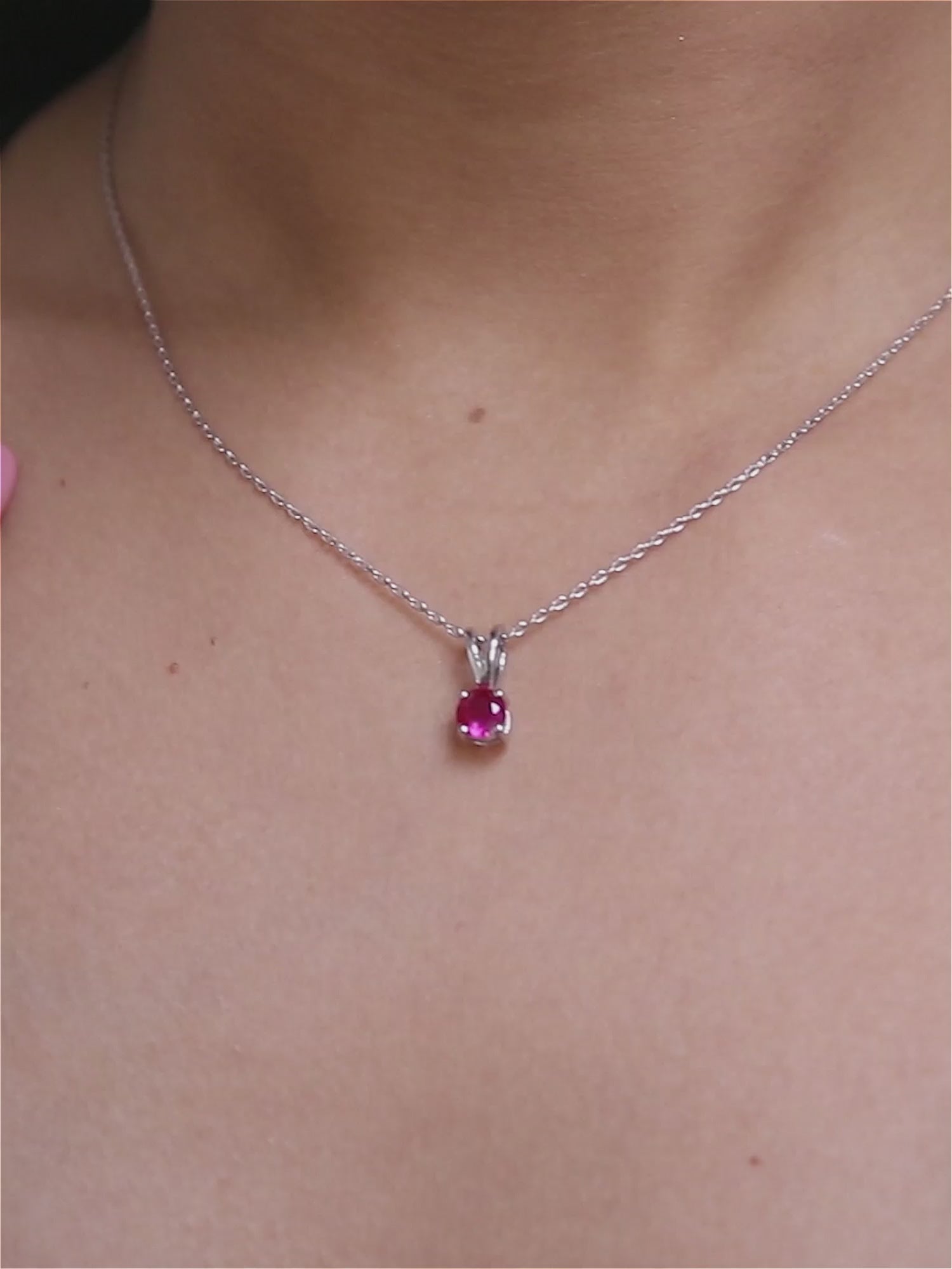 ORNATE 0.50 CARAT RUBY PENDANT NECKLACE IN SILVER FOR WOMEN0.5 Carat Ruby Daily Wear Solitaire Pendant With Chain-6