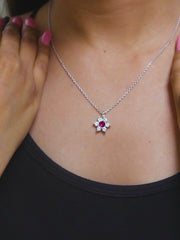 RUBY STAR PENDANT WITH CHAIN IN 925 SILVER-6
