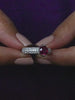 Solitaire Ornate Ruby Silver Ring For Women-5