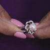 PEARL 925 STERLING SILVER FLOWER RING-5