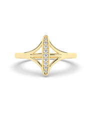 Diamond Bar Ring In Yellow Gold-1