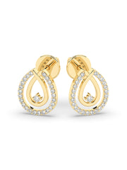 Drop Diamond Earrings In Yellow Gold-2