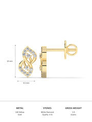 Leafy Affair Diamond Earrings In Yellow Gold-7