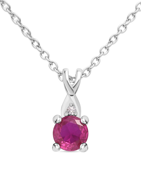 Oval Cut Ruby Pendant Necklace 7.7ct in 9ct White Gold | QP Jewellers