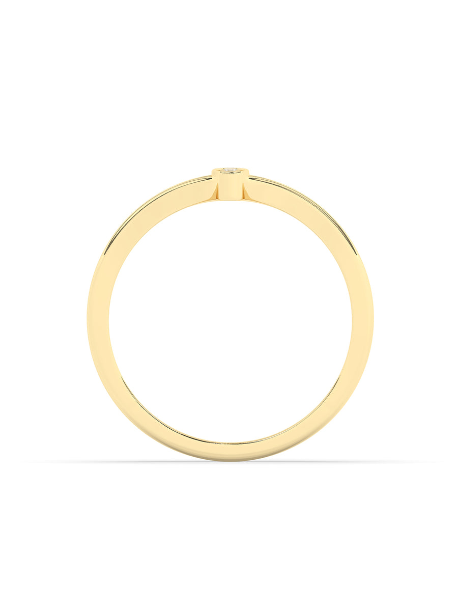 Diamond Bar Ring In Yellow Gold-4