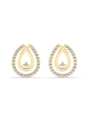 Drop Diamond Earrings In Yellow Gold-3