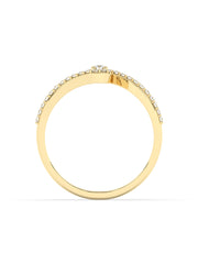 Wave Diamond Ring In Yellow Gold-4
