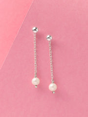 Two Way Pearl Earrings for Women | Dangle Silver Earrings | Party Earrings