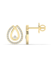 Drop Diamond Earrings In Yellow Gold