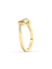 Bow Diamond Ring In Yellow Gold-3
