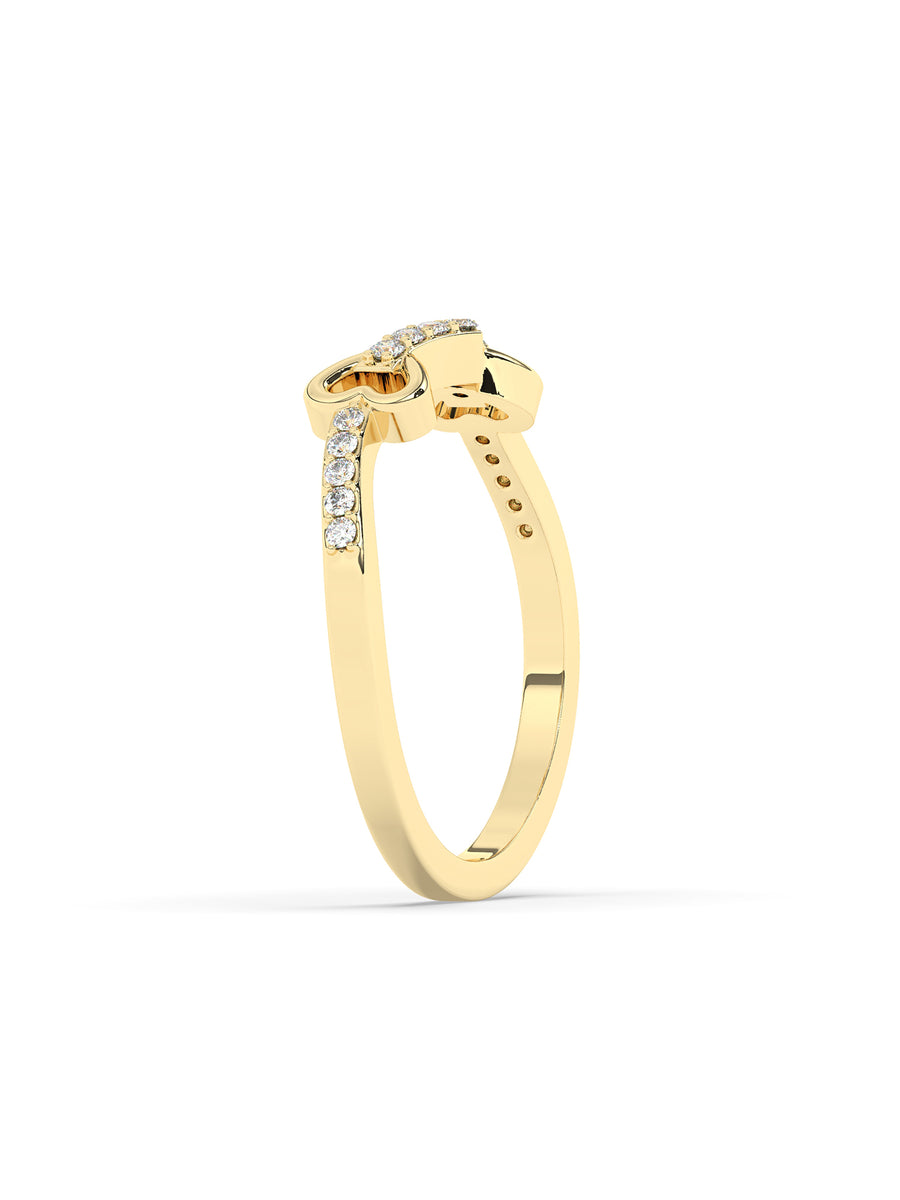 Bow Diamond Ring In Yellow Gold-3