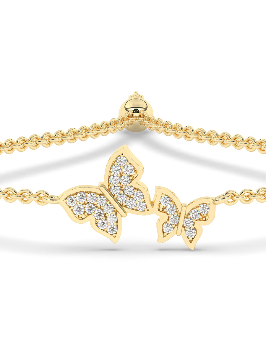 Radiant Butterfly Diamond Bracelet In Yellow Gold-3