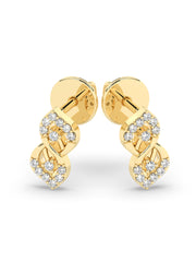 Leafy Affair Diamond Earrings In Yellow Gold