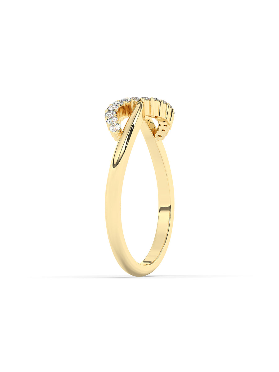 Infinity Diamond Ring In Yellow Gold-4