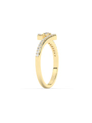 Wave Diamond Ring In Yellow Gold-3