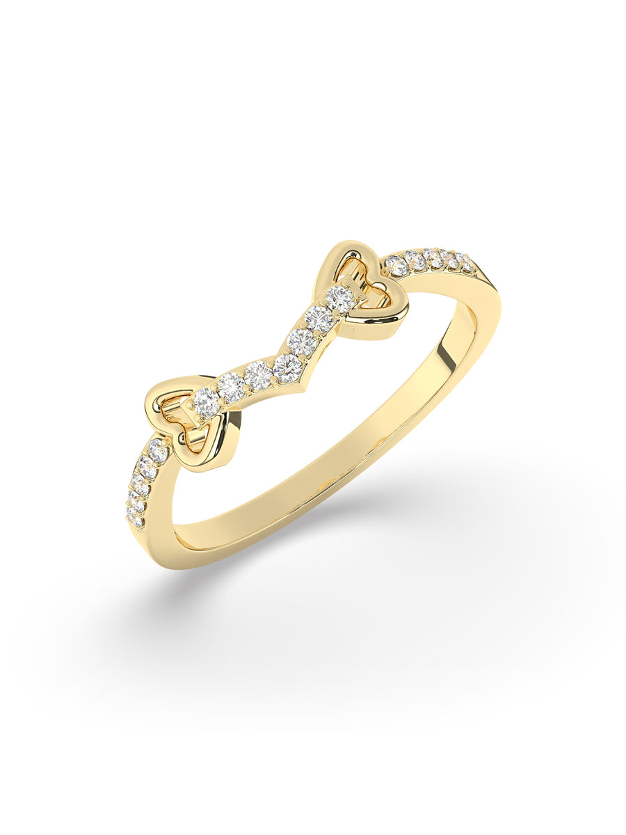 Bow Diamond Ring In Yellow Gold