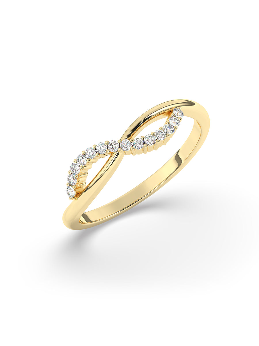 Infinity Diamond Ring In Yellow Gold