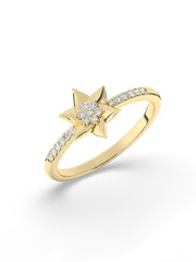 Starry Diamond Ring In Yellow Gold