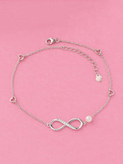 Infinity Pearl Anklet For Women