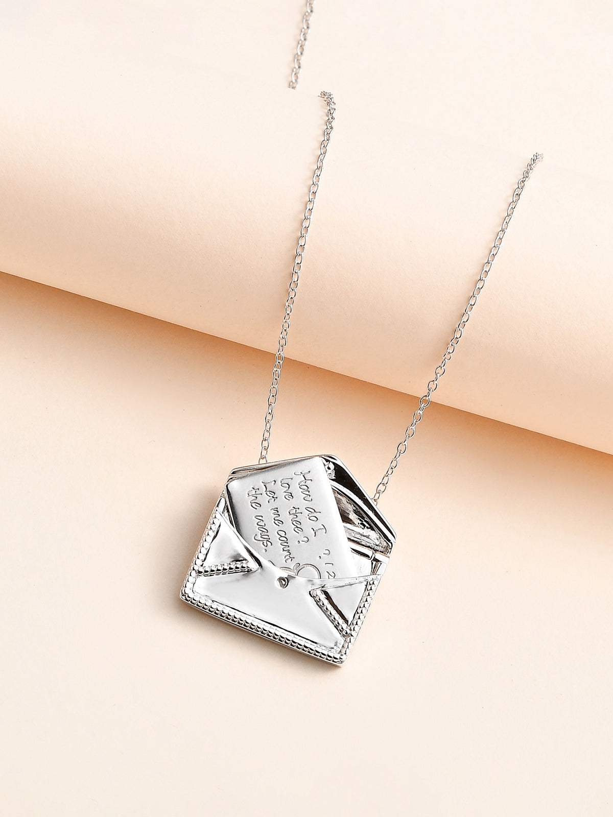 Love Letter Envelope Necklace in Pure 925 Sterling Silver