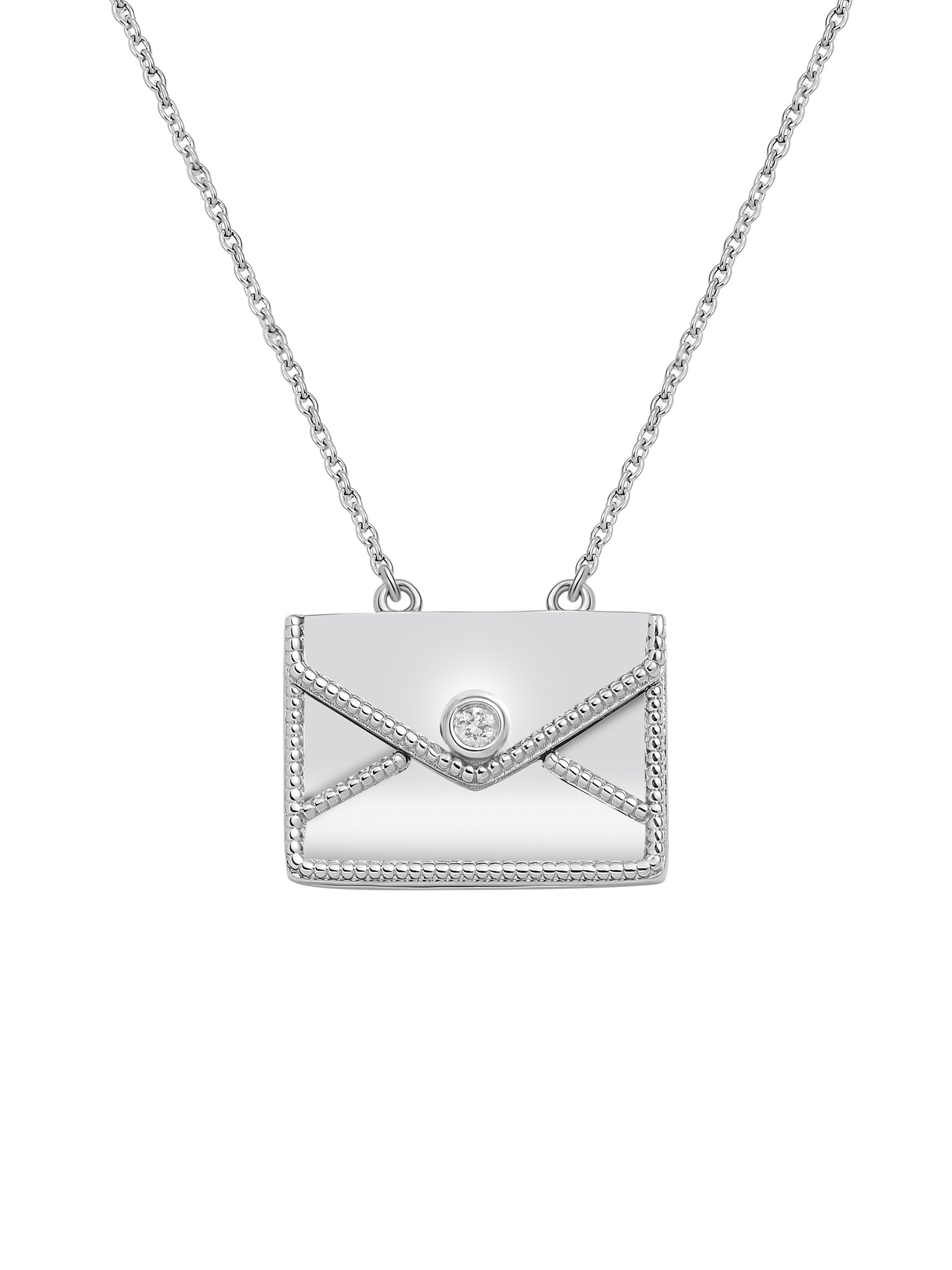Love Letter Envelope Necklace in Pure 925 Sterling Silver-1
