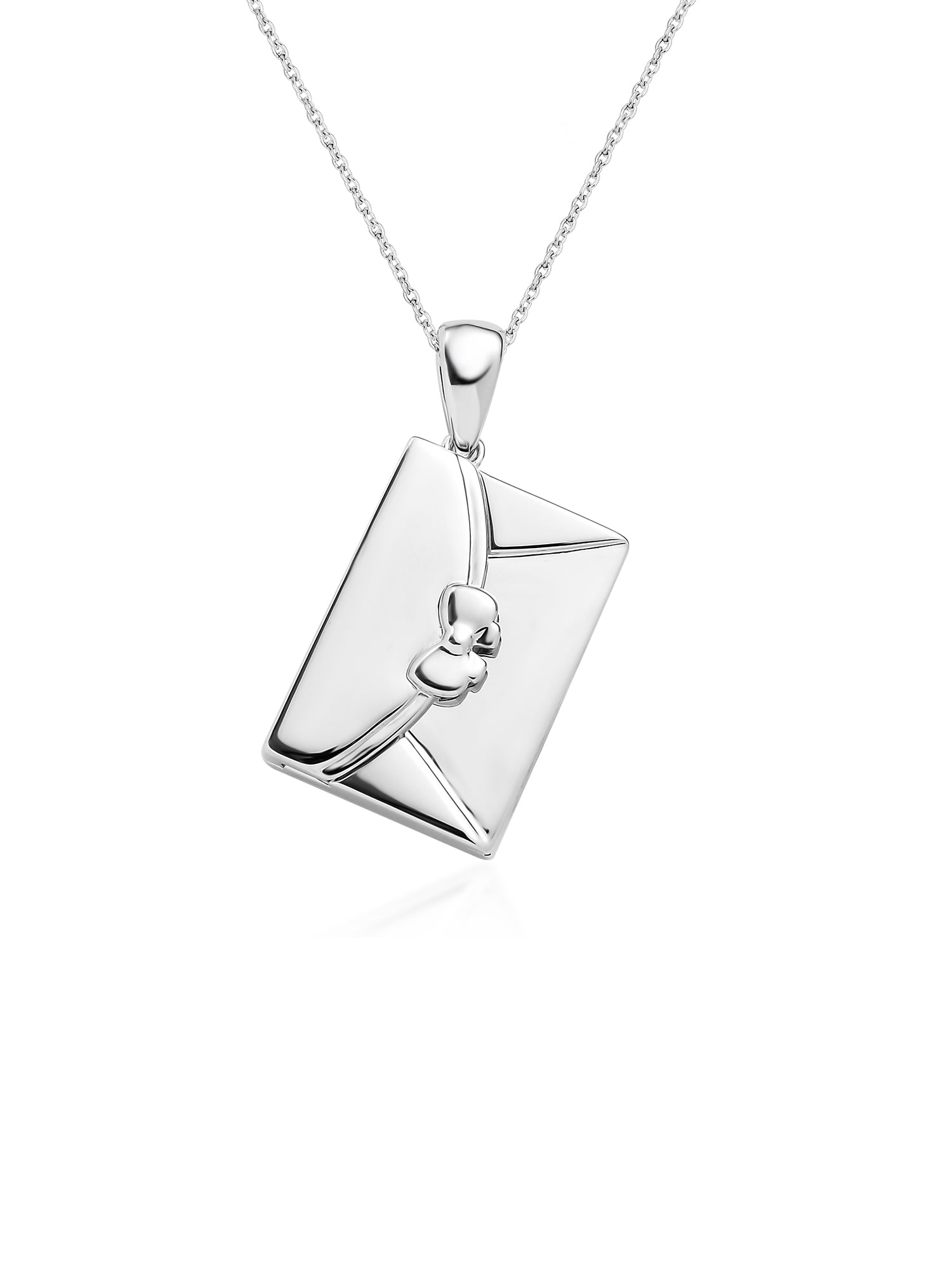 Envelope Engrave Pure 925 Silver Necklace for Women-1