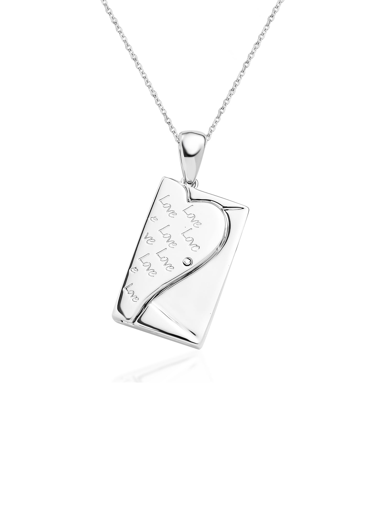 Love Letter Envelope Locket Necklace in 925 Sterling Silver-1