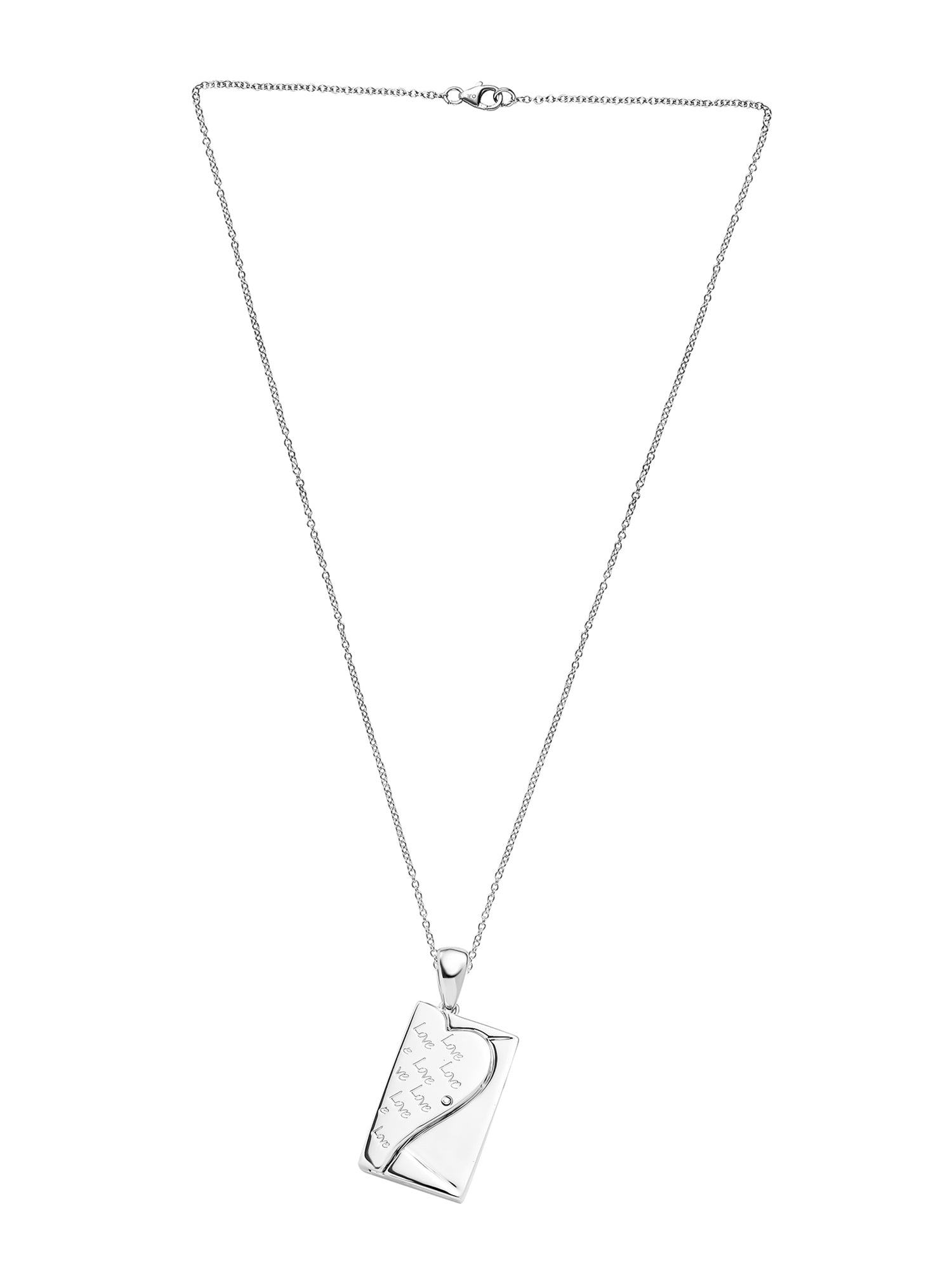 Love Letter Envelope Locket Necklace in 925 Sterling Silver-2