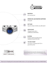 2 Carat Blue Sapphire Engagement Ring For Women In Silver-5