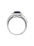 2 Carat Blue Sapphire Engagement Ring For Women In Silver