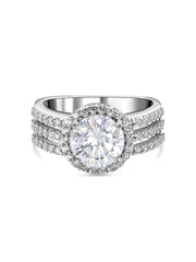 American Diamond 2 Carat Solitaire Band Ring In Silver-2
