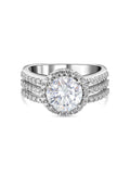 American Diamond 2 Carat Solitaire Band Ring In Silver-2