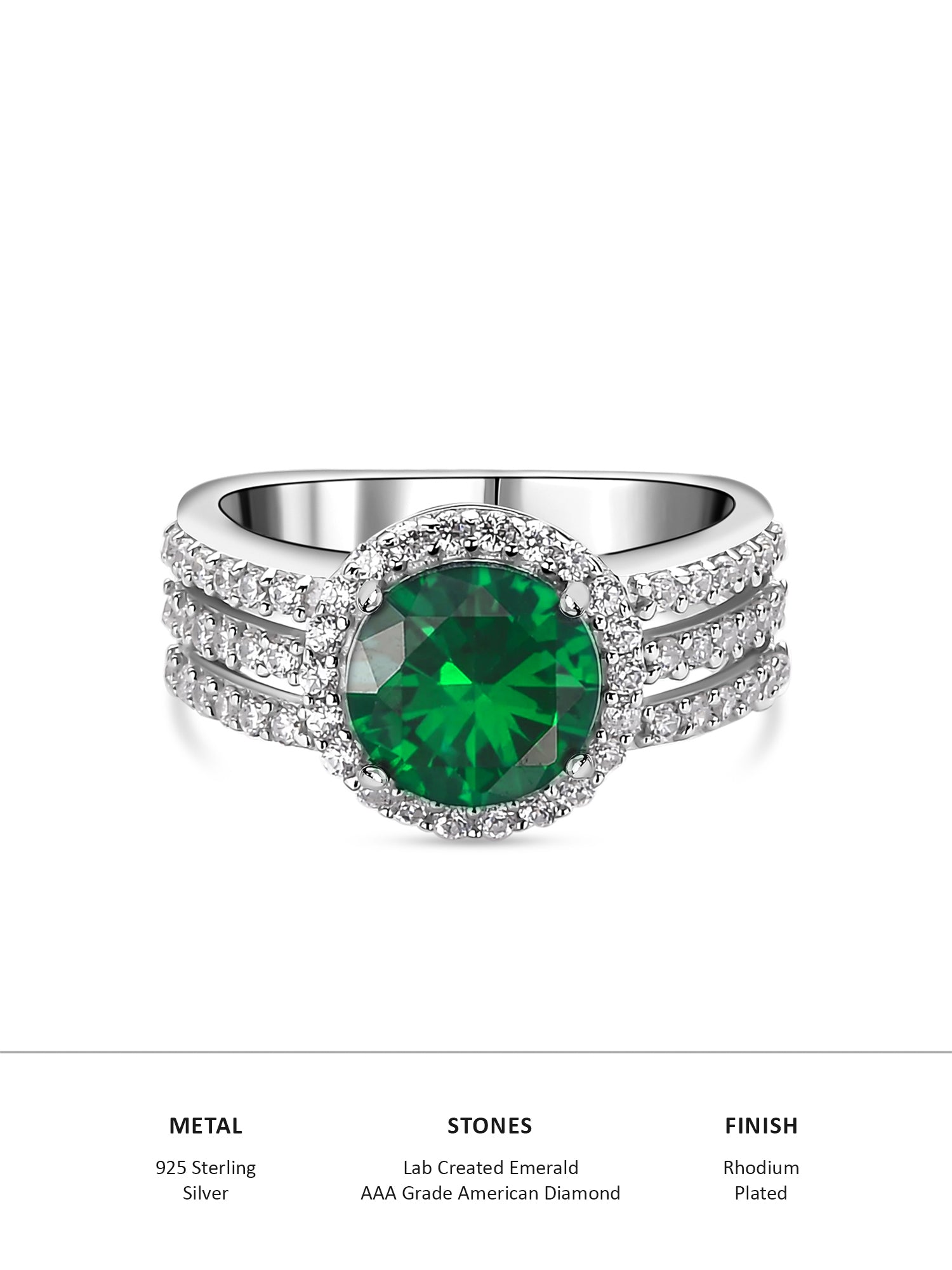 2 Carat Emerald Magnificient Silver Ring For Women-4