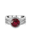 2 Carat Ruby Solitaire Band Ring In Silver-2