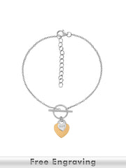 Heart Charm Toggle Bracelet