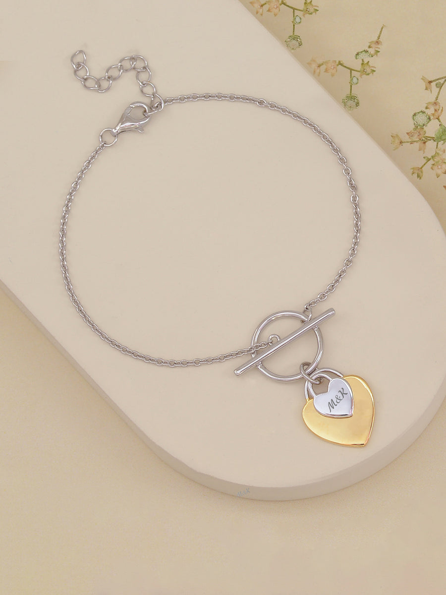 Heart Charm Toggle Bracelet