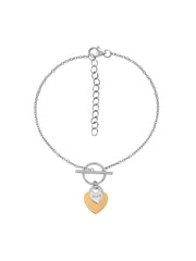 Heart Charm Toggle Bracelet