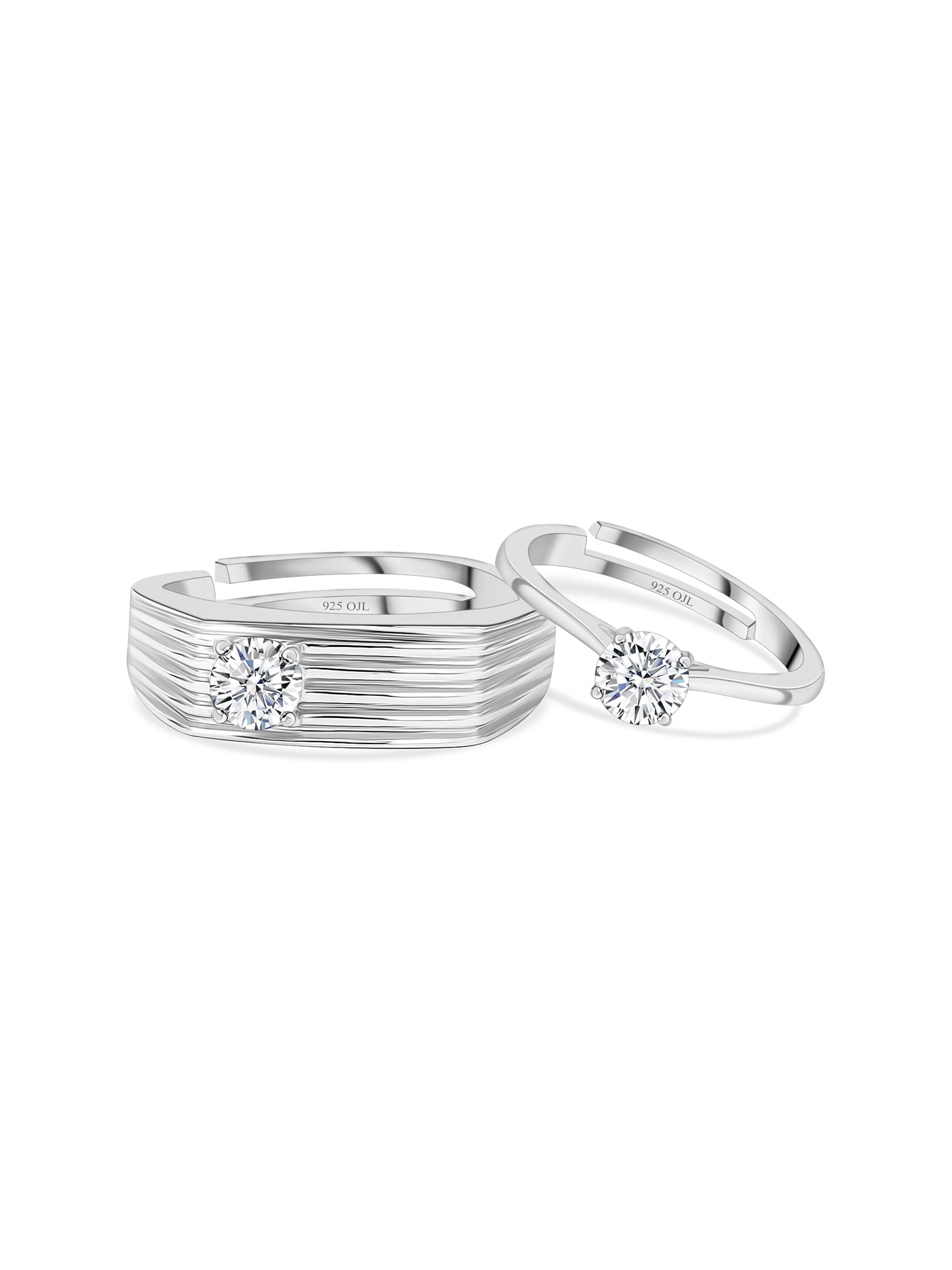 LOVE ADJUSTABLE SILVER RINGS FOR COUPLE-2