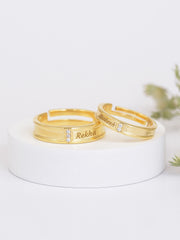 Golden Adjustable Silver Rings For Couple