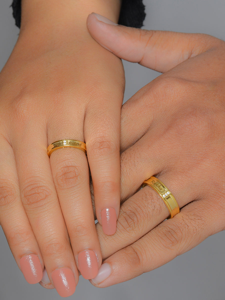 Golden Adjustable Silver Rings For Couple