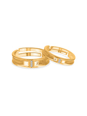 Golden Adjustable Silver Rings For Couple